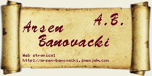 Arsen Banovački vizit kartica